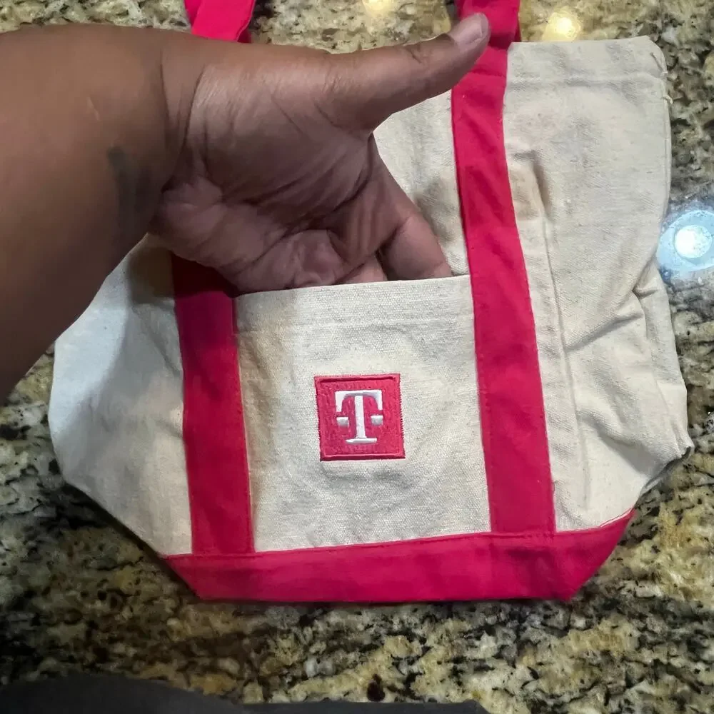T Mobile Magenta Logo Canvas Tote‎ Bag Corporate Promo Small